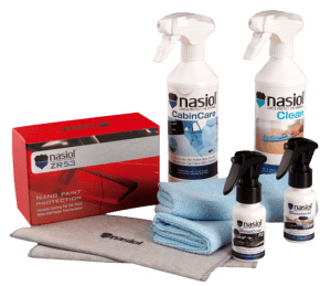 Grupo de productos Nasiol para la protección del automóvil: ZR53, CabinCare, Clean, MetalCoat y Glasshield